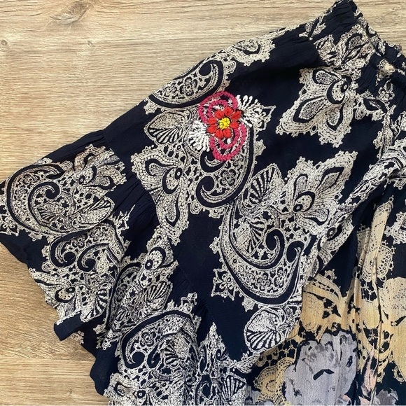 Raga Anthropologie Jolie Off Shoulder Ruffled Smocked Jumpsuit Medium NWT - Picture 11 of 13